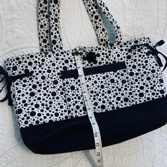 “Polkadot” Shoulder Tote w/ 10 Interior (Vinyl See Tru) Wall Storage Pockets - Picture 8 of 12